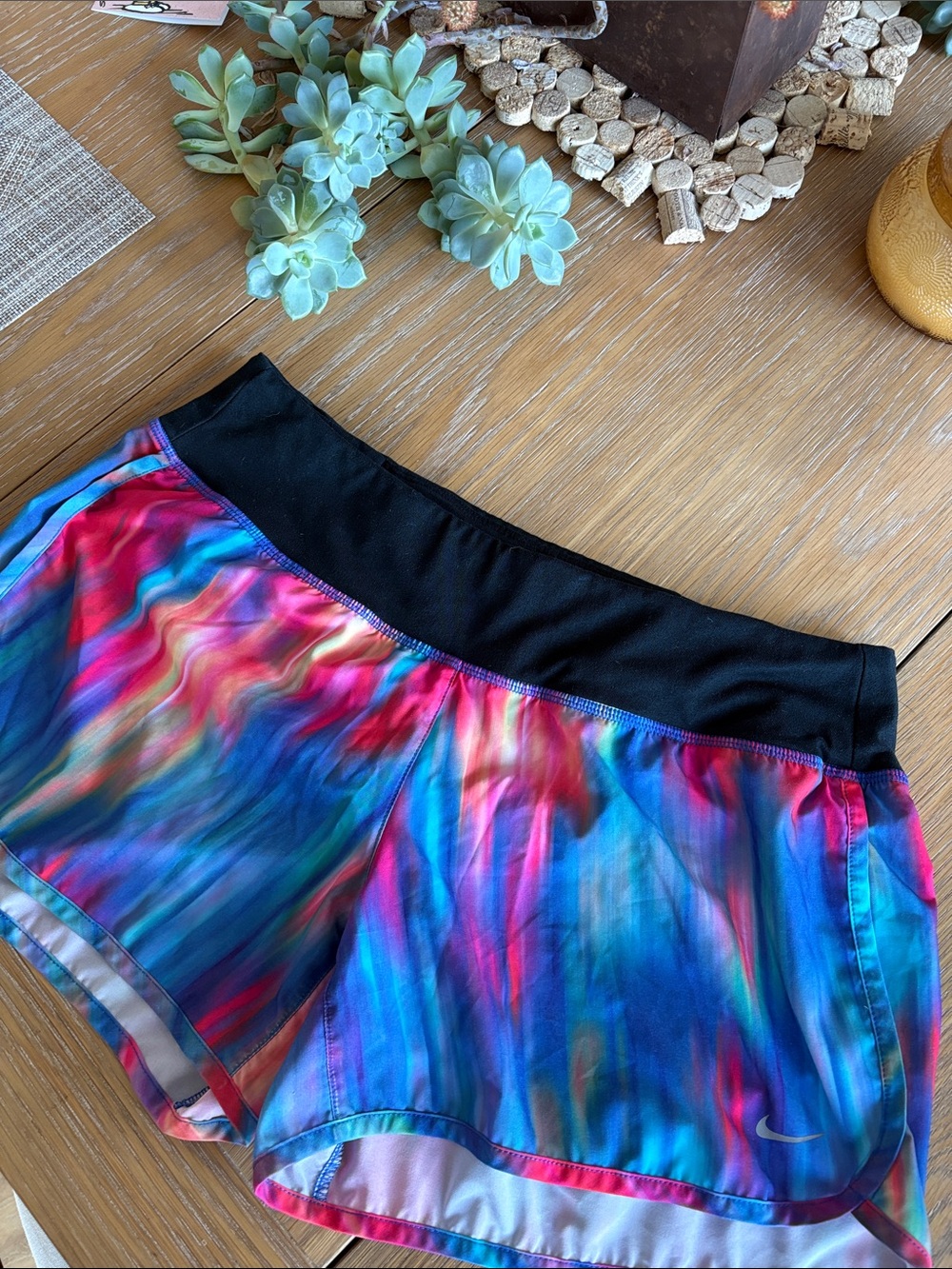 Nike Multicolor Athletic Shorts with Black Waistband